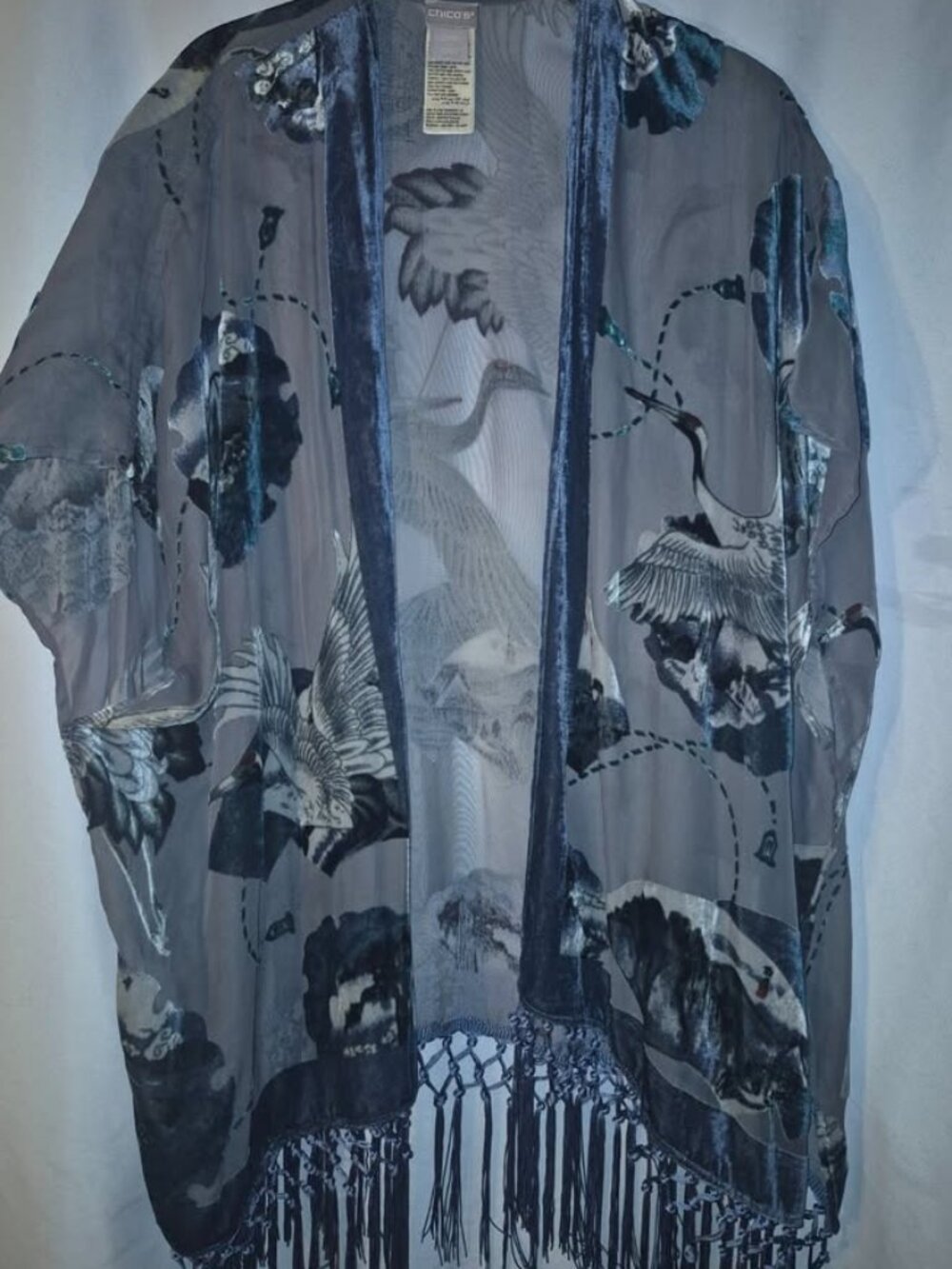 Chico's 35th Anniversary Crane Ruana Kimono